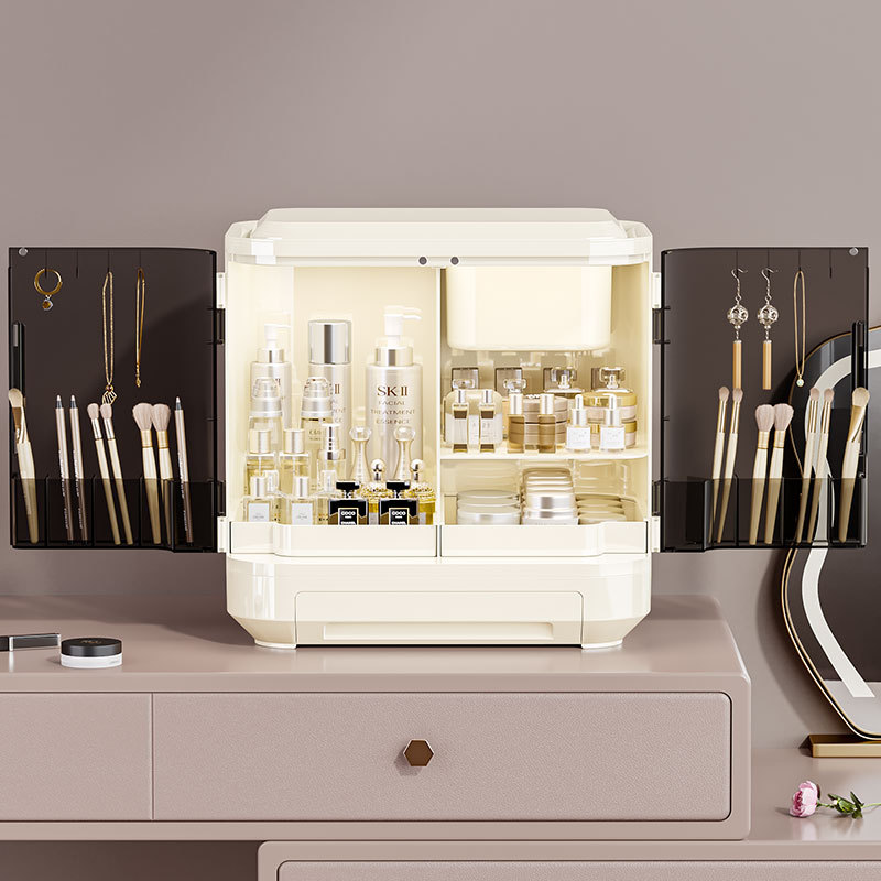 鏡付き化粧品収納ボックス、高級感のあるライトラグジュアリーシ - High Luxury Skincare のレビューと価格