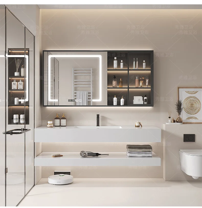 鏡付き収納、バスルームキャビネット、トイレコーナー、化粧台、 - Luxury Skincare Makeup のレビューと価格