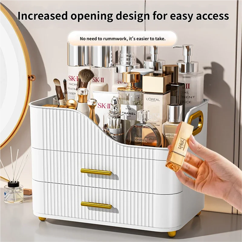 高級大容量化粧品収納ボックス（引き出し付き）、防塵メイクアッ - Luxury Skincare Makeup のレビューと価格