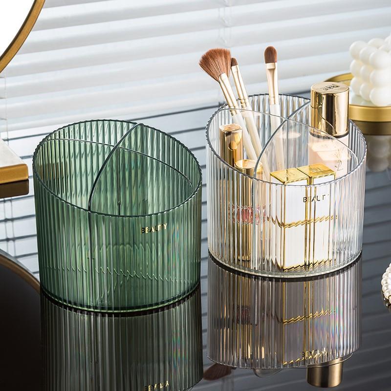 デスクトップ用高級透明収納ボックス、前面が低い背面が高い仕切 - High Luxury Skincare のレビューと価格